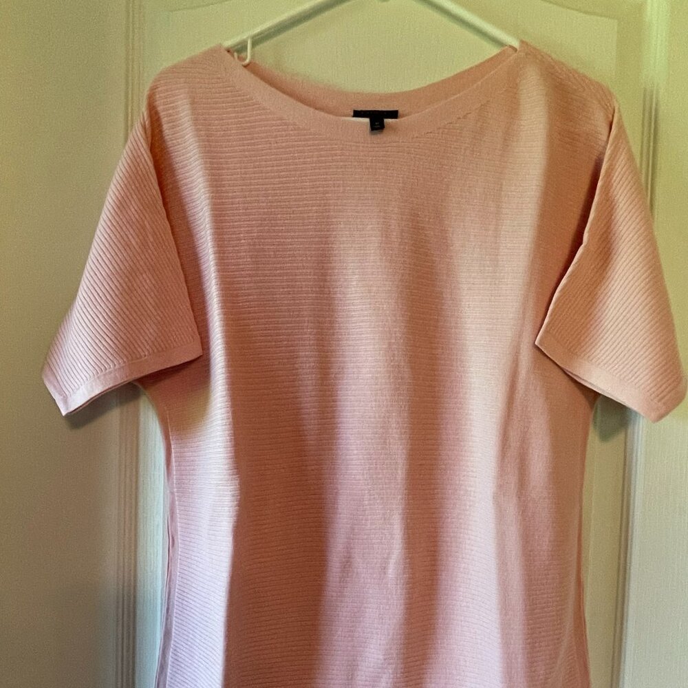 Talbots Pink Short Sleeve Dolman Sleeve Pullover Sweater Misses M EUC